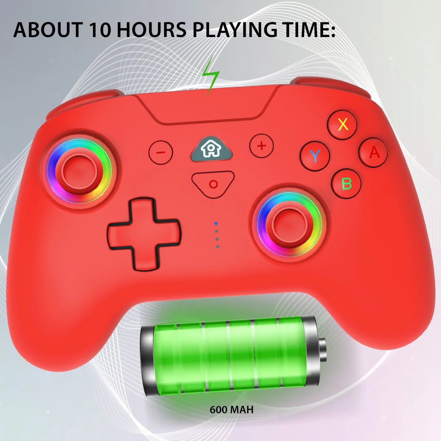 Manette Wireless Led Controller Red Subsonic