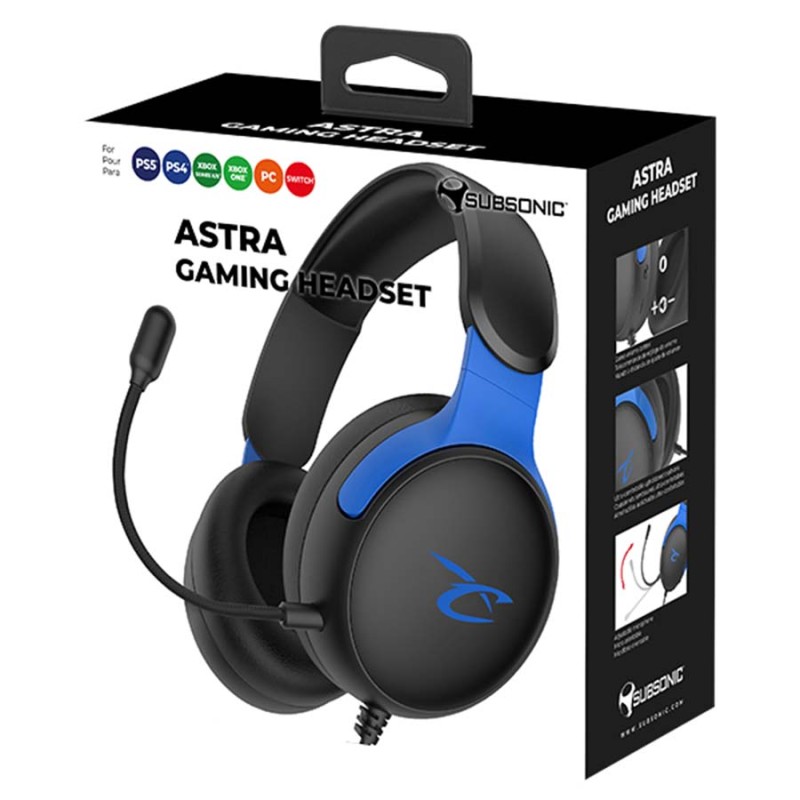 Astra Gaming Headset Schwarz und Blau | Subsonic