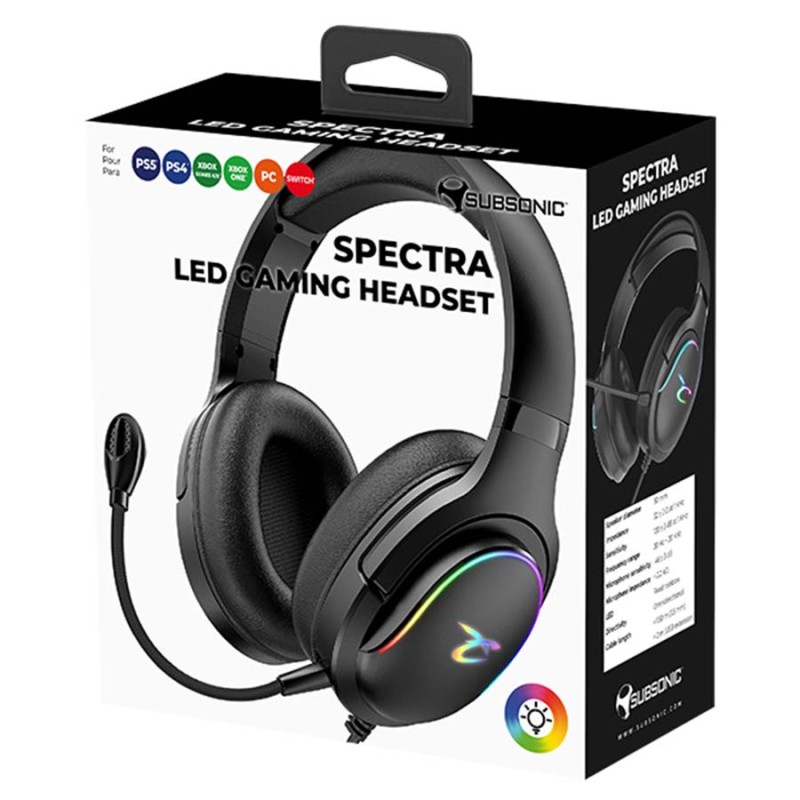 Auriculares para juegos LED Spectra | Subsonic