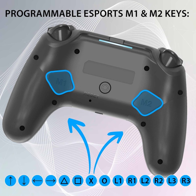 Manette PS5 sans fil LED - Noire | Subsonic