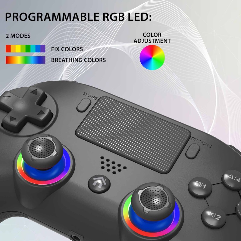 Manette PS5 sans fil LED - Noire | Subsonic