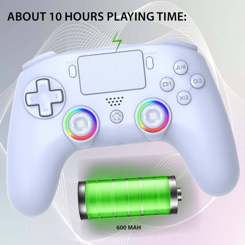 Manette PS5 sans fil LED - Blanche | Subsonic