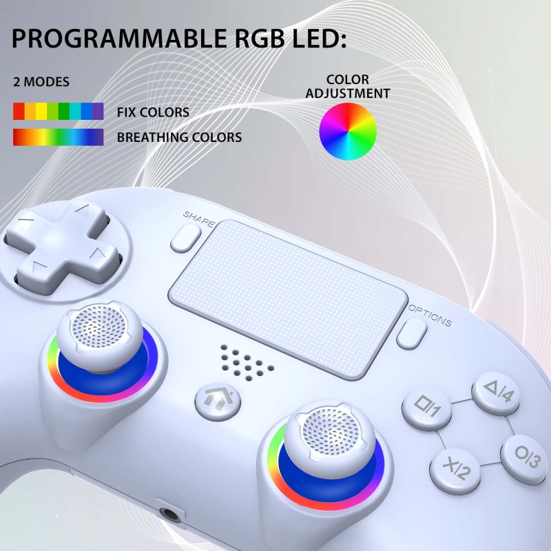 PS5 Wireless LED Controller - White | Subsonic