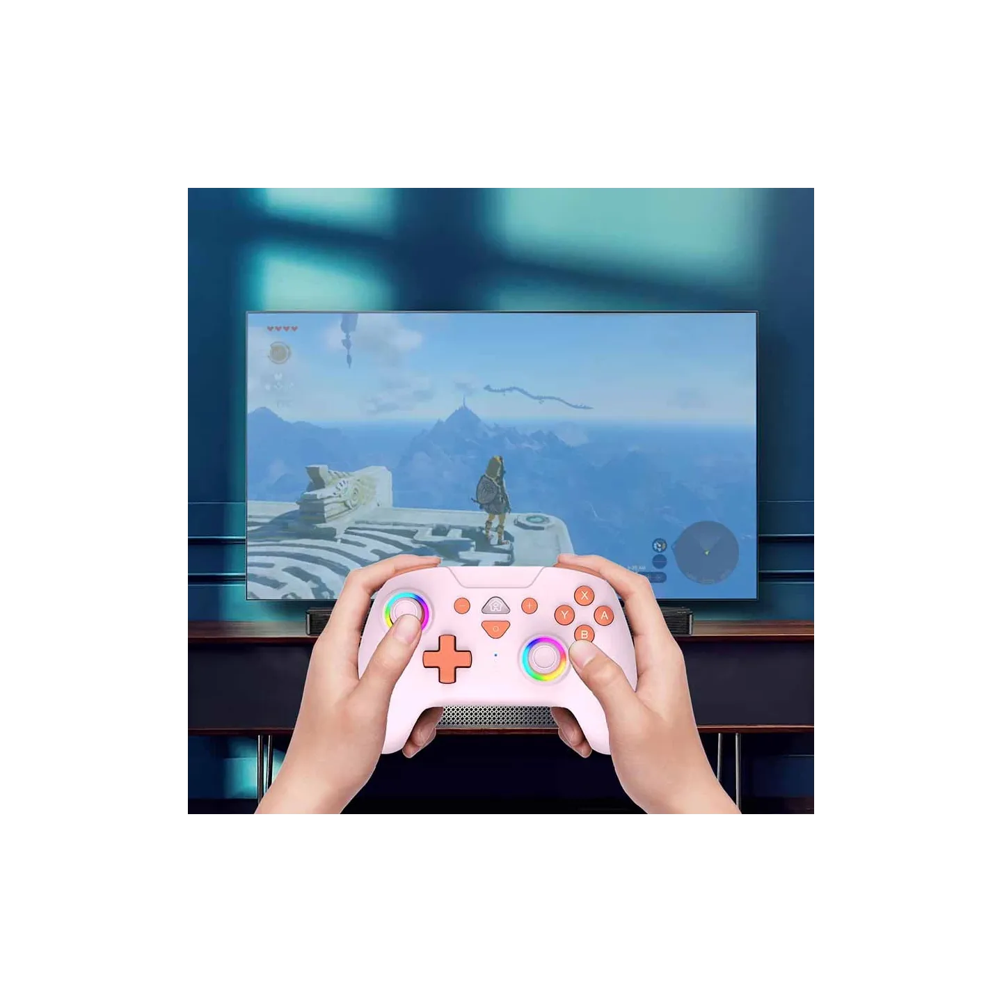 Manette Switch sans fil LED - Rose | Subsonic