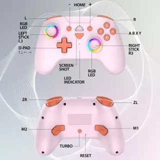 Manette Switch sans fil LED - Rose | Subsonic