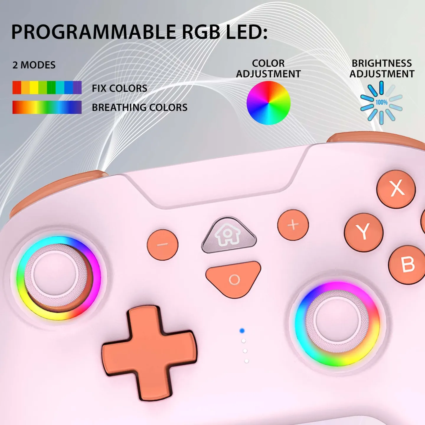 Mando inalámbrico led para Switch rosa | Subsonic