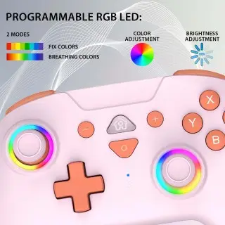 Manette Switch sans fil LED - Rose | Subsonic