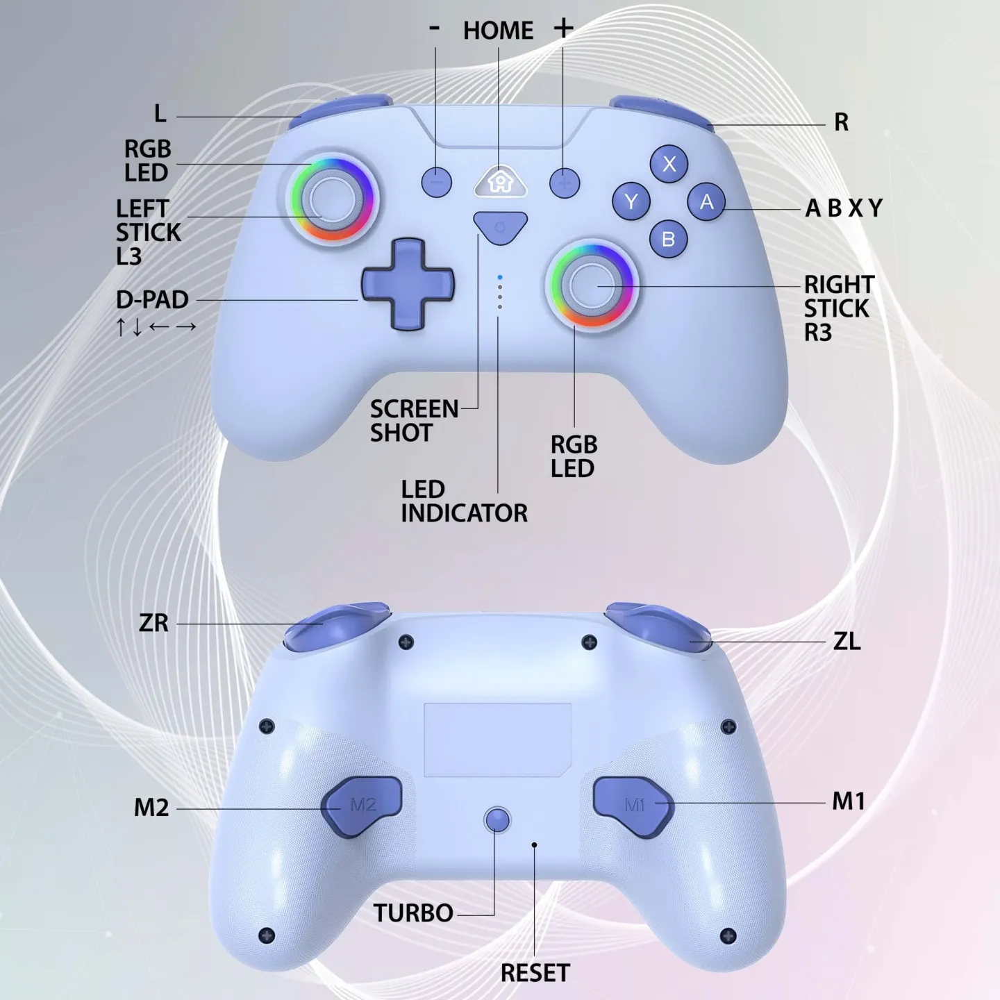 Mando inalámbrico led para Switch azul | Subsonic