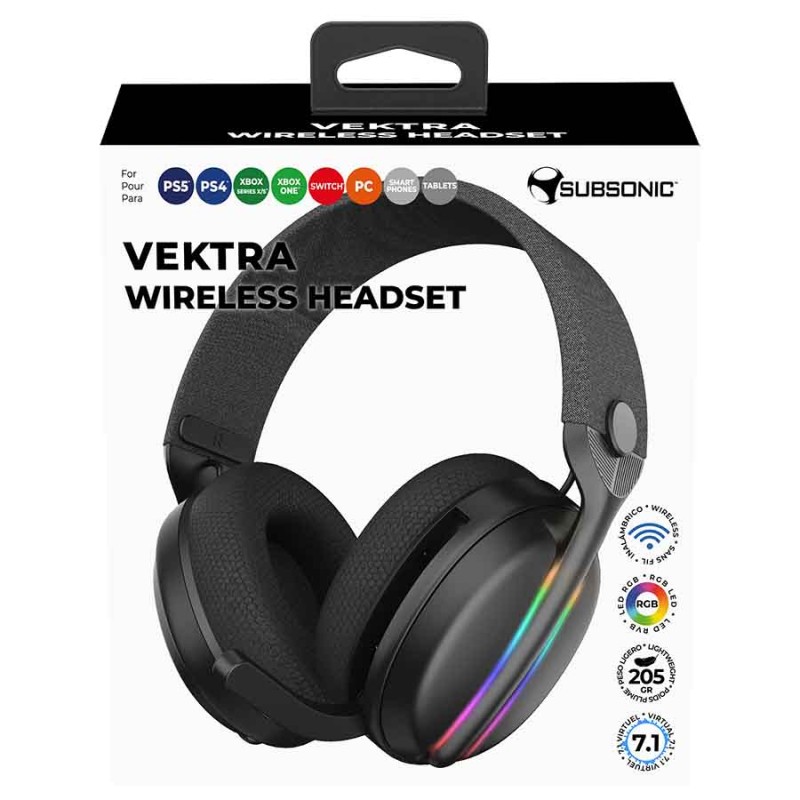 Vektra LED gaming headset - Black | Subsonic