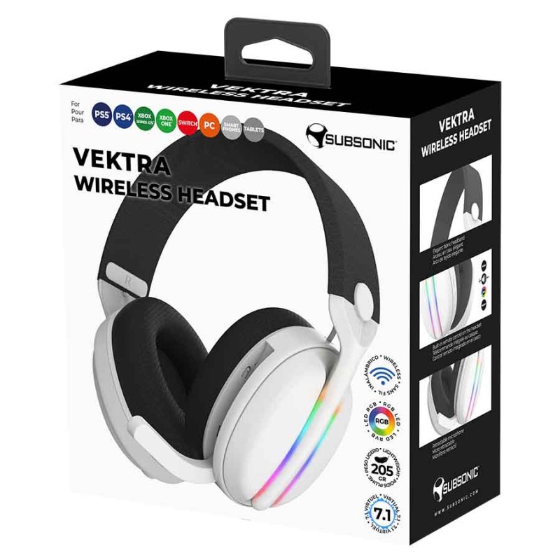 Auriculares LED para juegos Vektra - Blanco | Subsonic