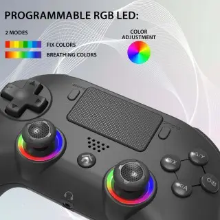 Manette PS4 sans fil LED - Noire | Subsonic