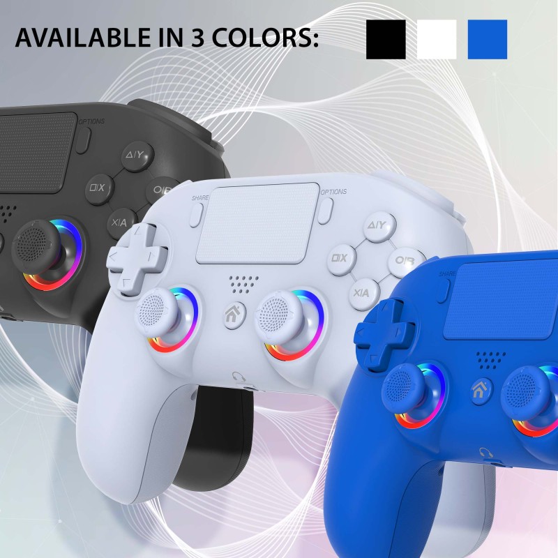 PS4/PC Wireless LED Controller - White | Subsonic