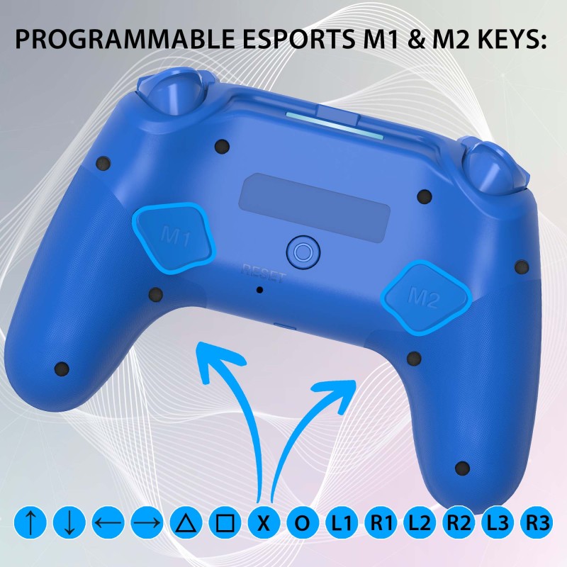 Manette PS4/PC sans fil LED - Bleue | Subsonic