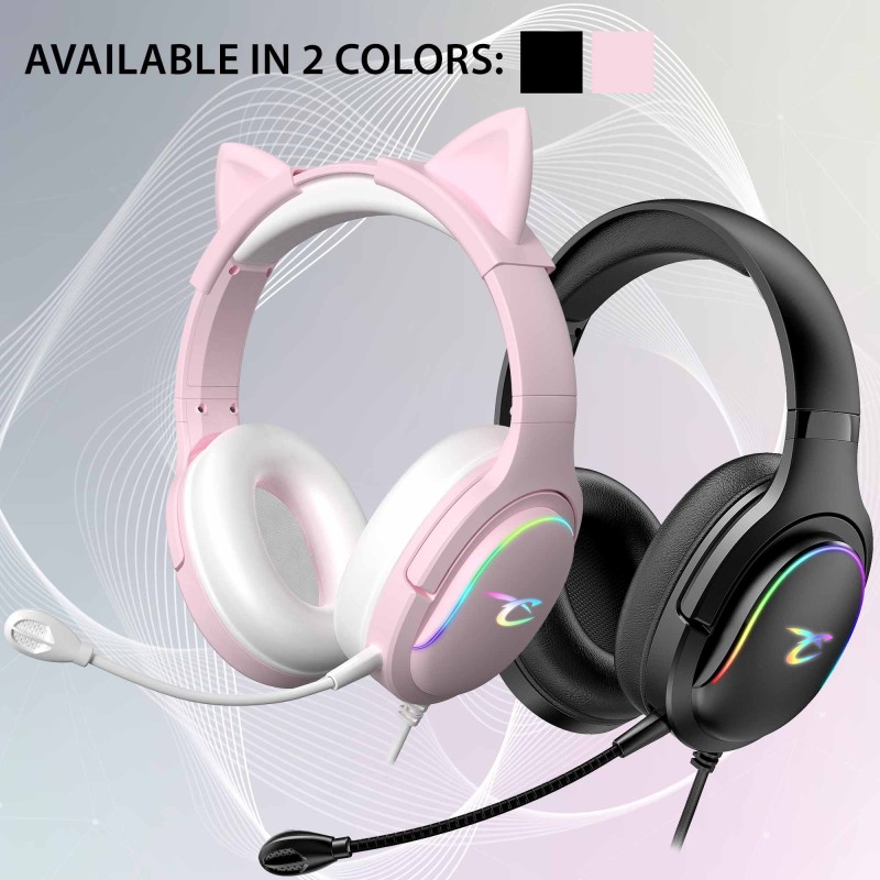 Auriculares de juego Spectra LED - Rosa | Subsonic