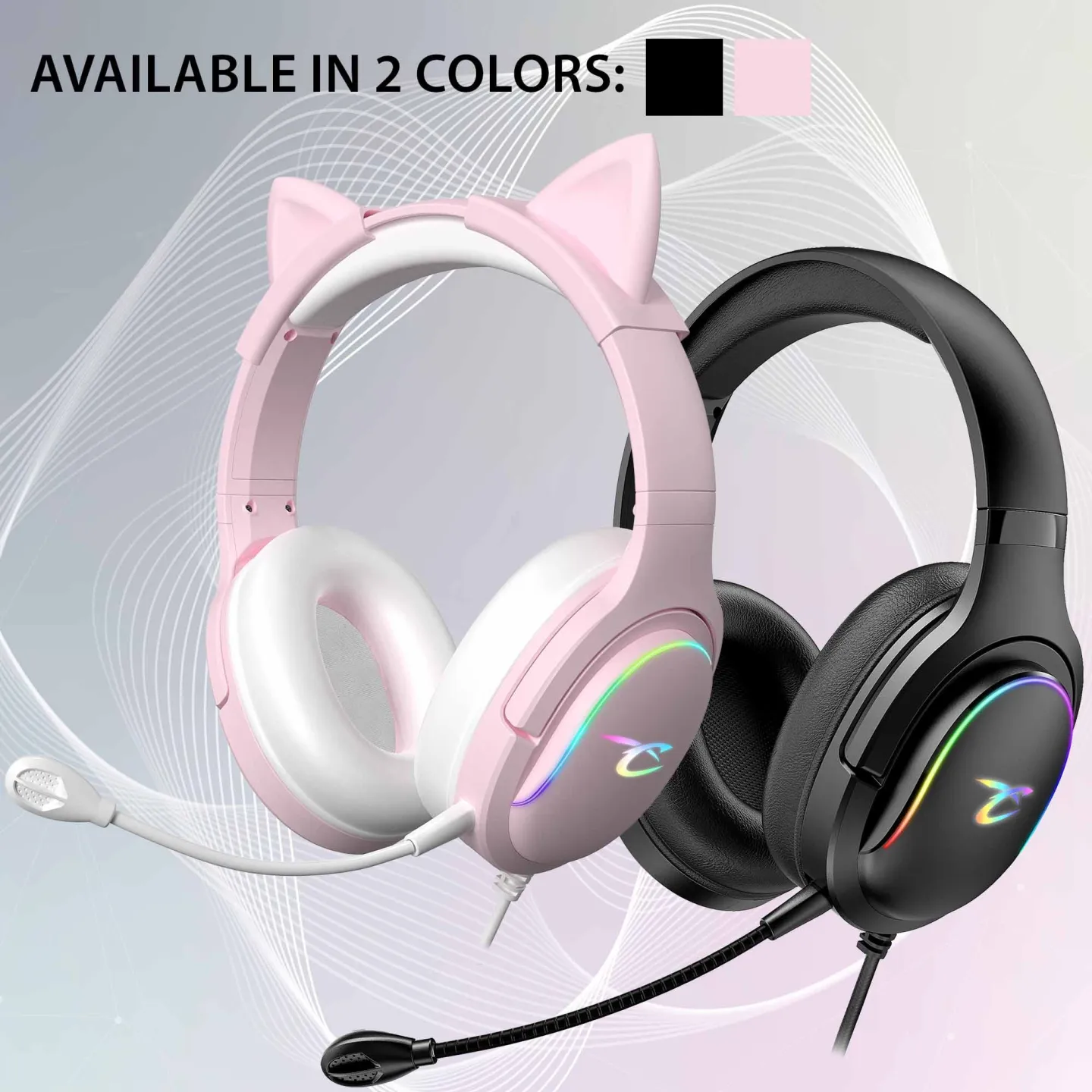 Casque audio gaming LED Spectra - Rose | Subsonic