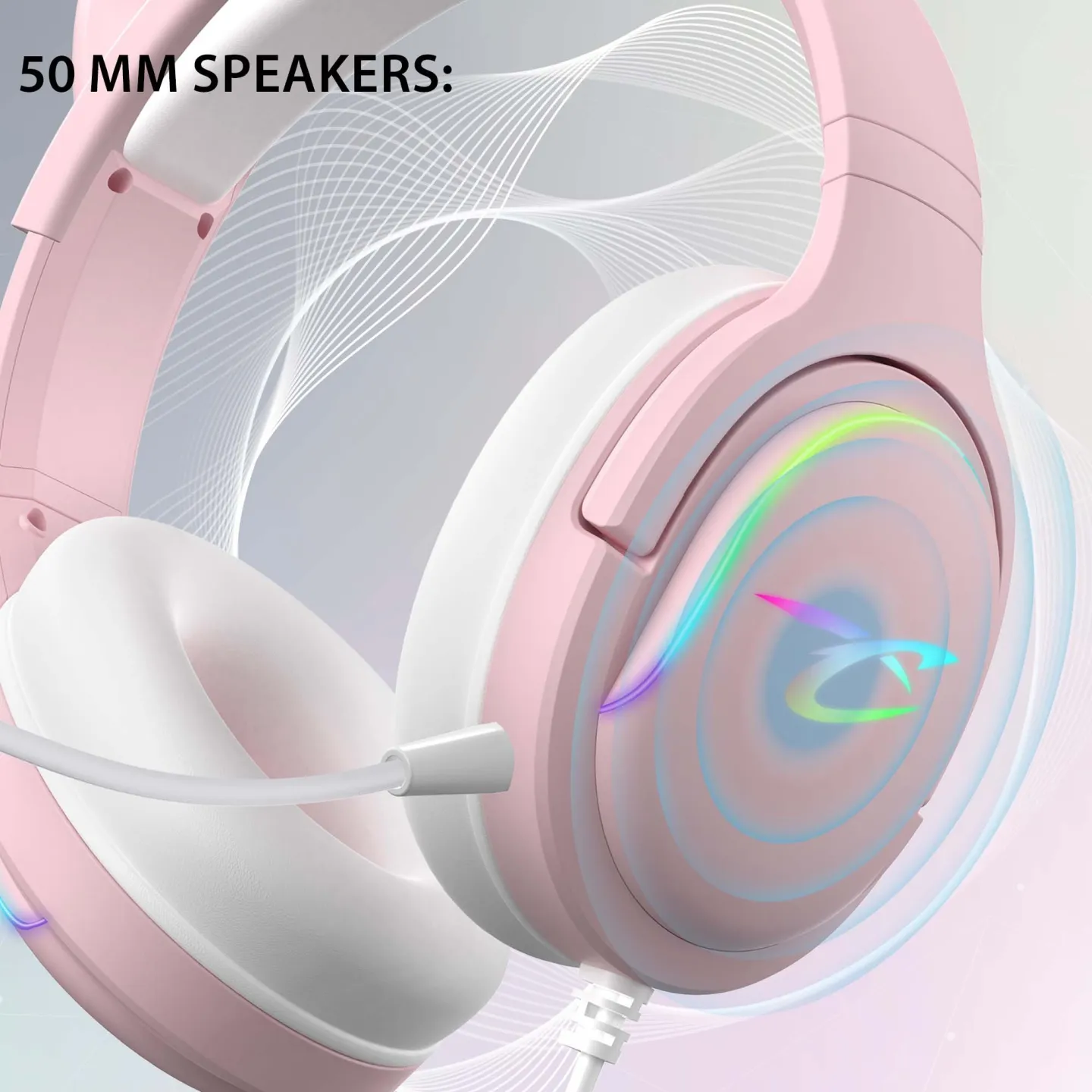 Casque audio gaming LED Spectra - Rose | Subsonic