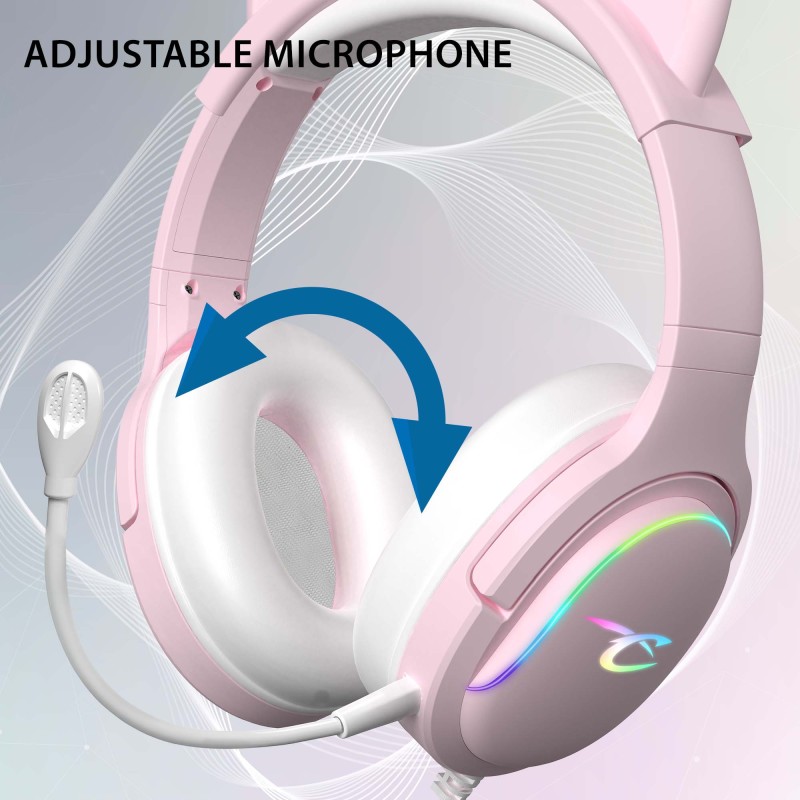 Auriculares de juego Spectra LED - Rosa | Subsonic