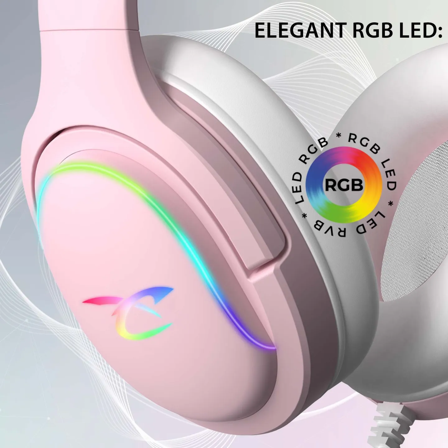 Gaming-Audio-Kopfhörer LED Spectra - Rosa | Subsonic