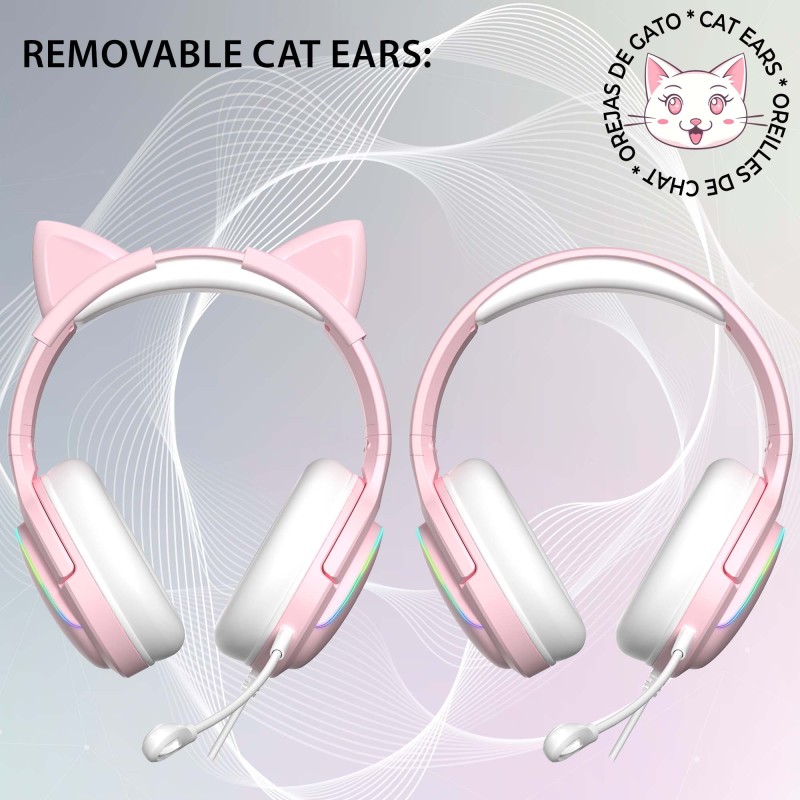 Auriculares de juego Spectra LED - Rosa | Subsonic