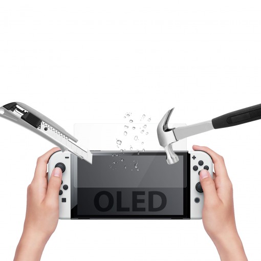 Verre trempé pour Nintendo Switch Modèle OLED avec protection  antibactérienne - Nacon