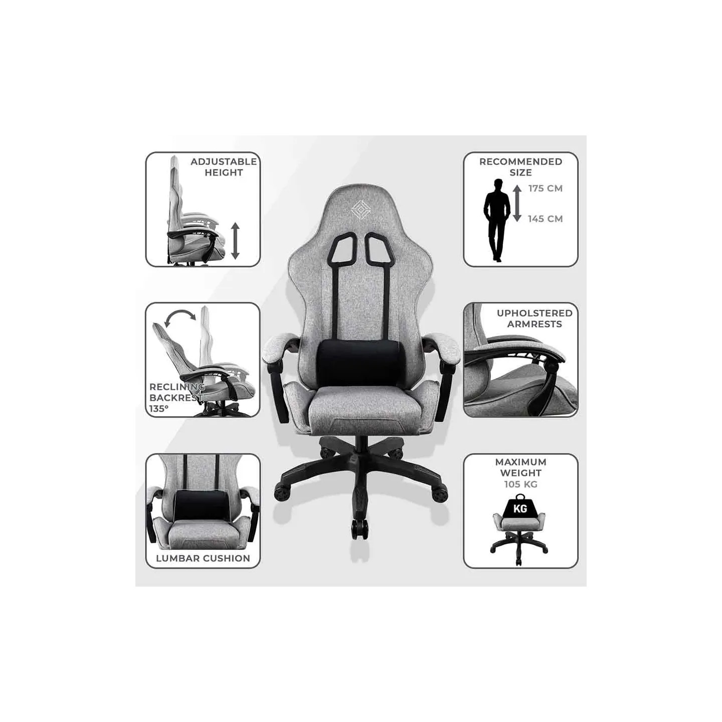 Grau Gaming-Stuhl GEM | Subsonic