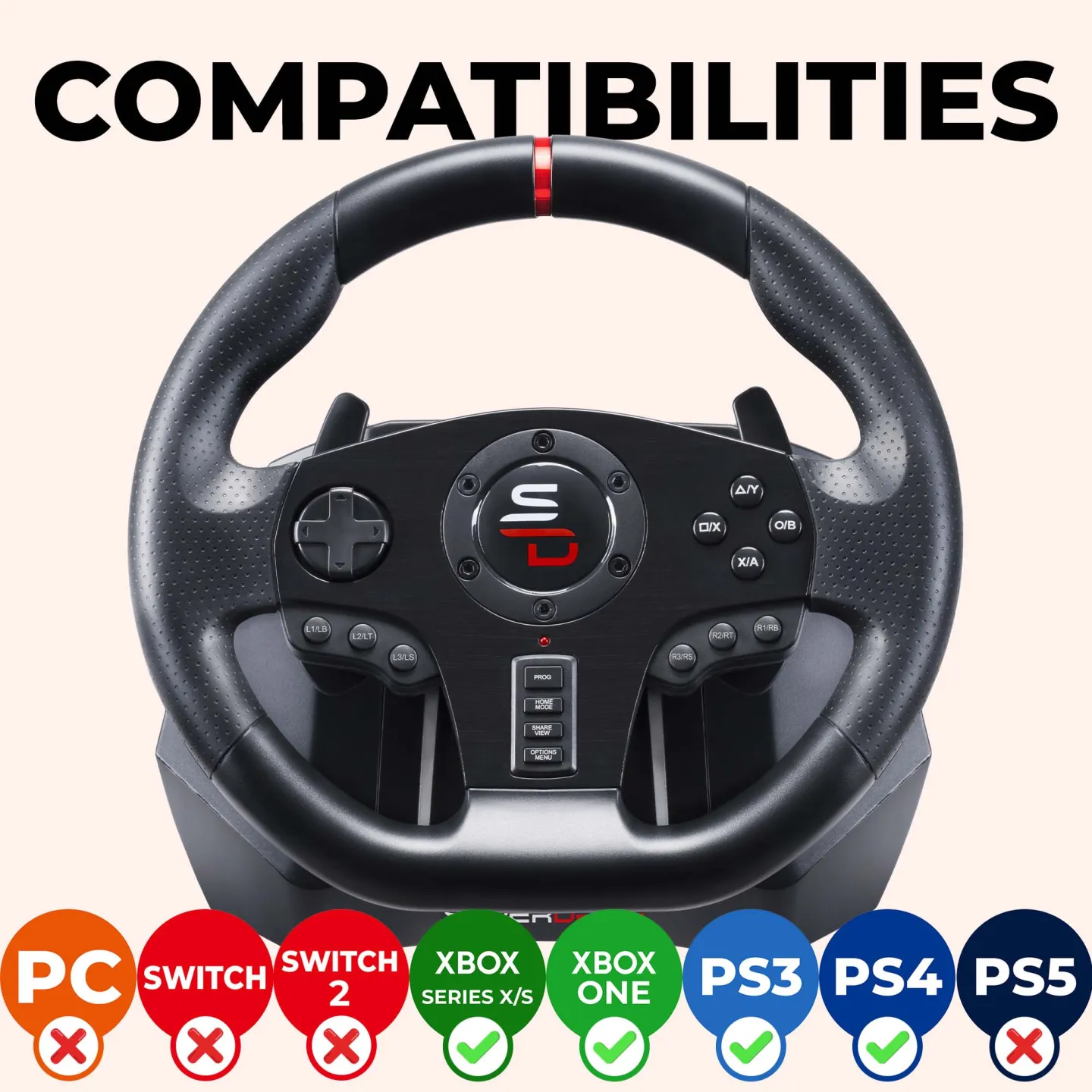 Volante de carreras para juegos Superdrive GS850-X