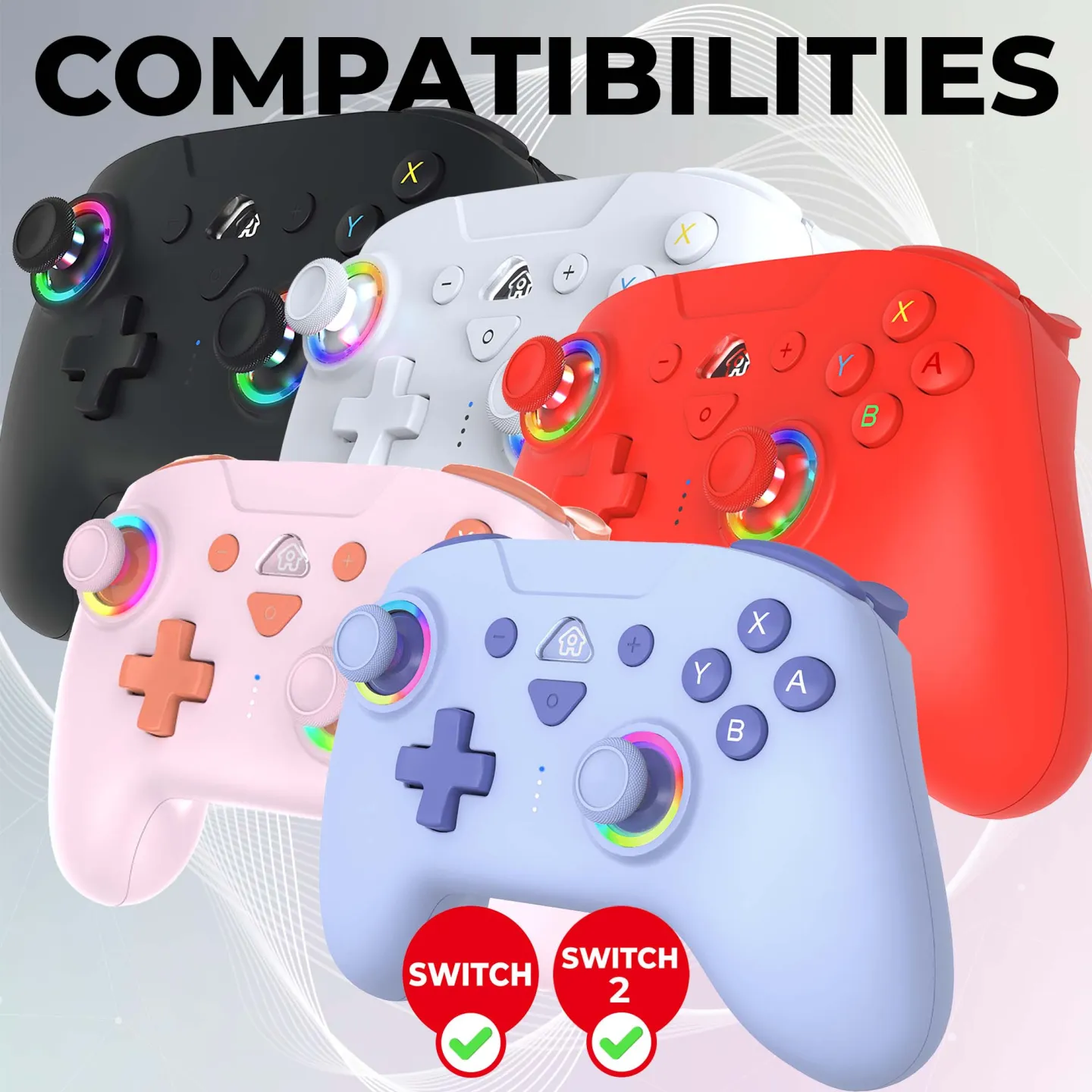 Manette Switch sans fil LED - Rose | Subsonic