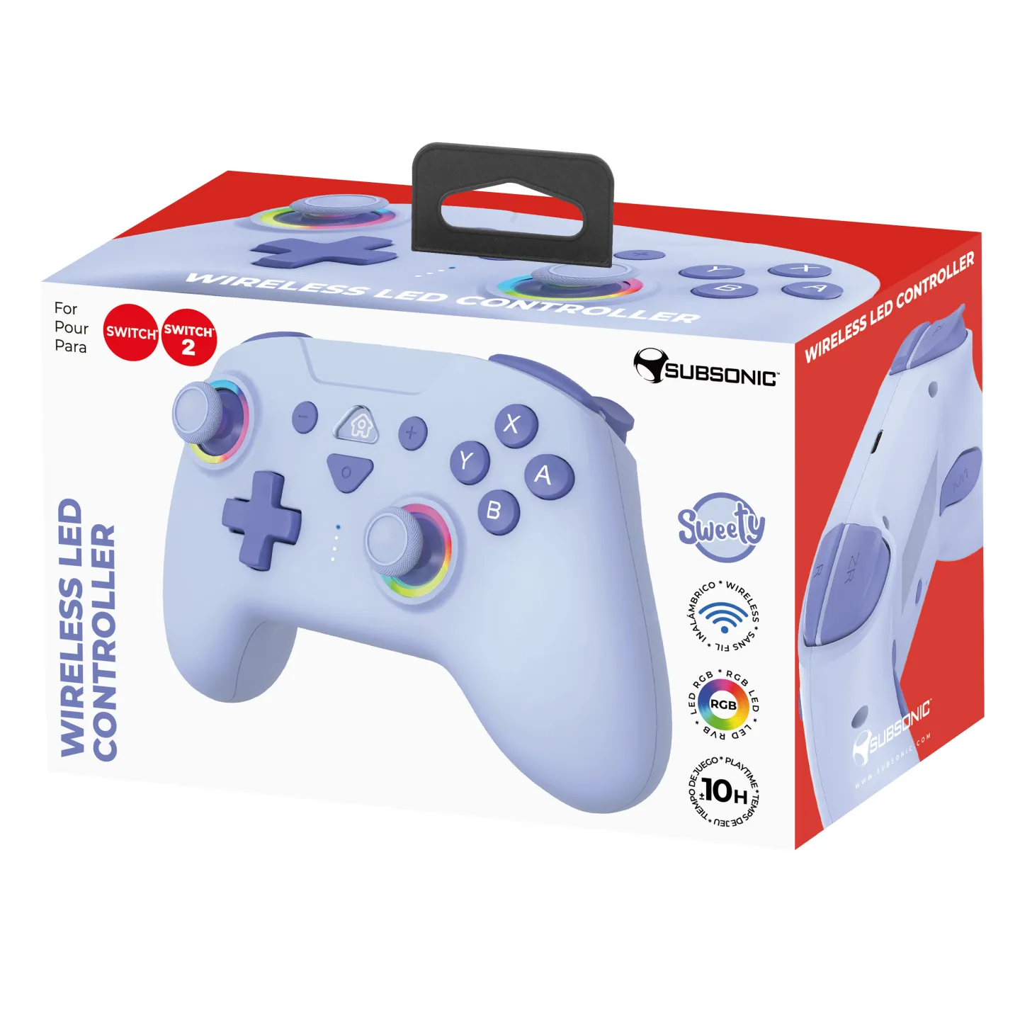 Mando inalámbrico led para Switch 2 & Switch azul| Subsonic