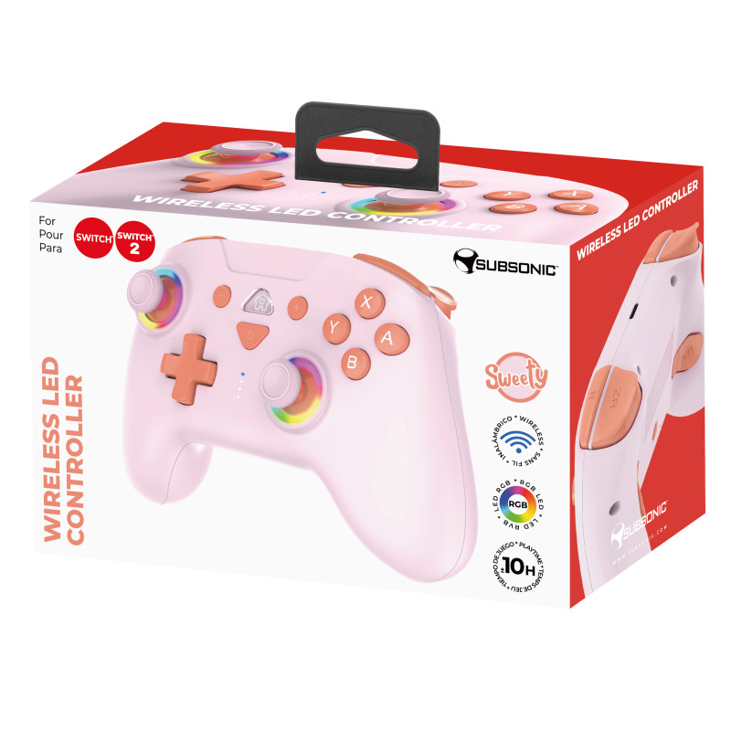 Manette Switch sans fil LED - Rose | Subsonic