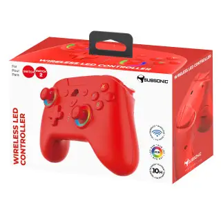 Mando inalámbrico led para Switch 2 & Switch rojo| Subsonic