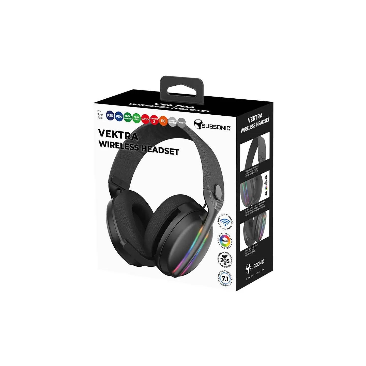 Vektra LED-Gaming-Headset - Schwarz | Subsonic