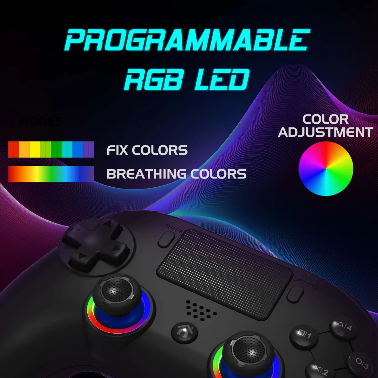 Mando LED inalámbrico PS5 - Negro | Subsonic