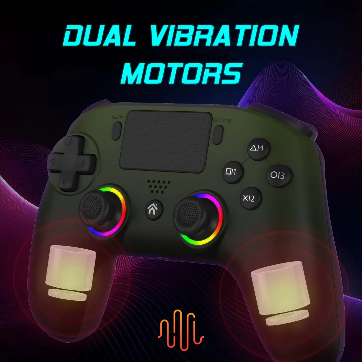 Kabelloser PS5 LED-Controller - Grün | Subsonic