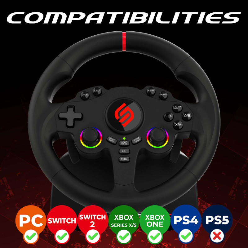220 RS | Volant PS4, Xbox, Switch 2, Switch et PC | Subsonic