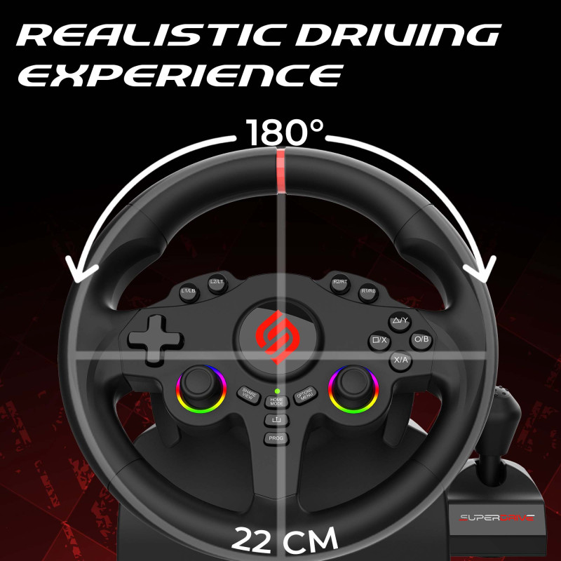 220 RS-X | Volant PS4, Xbox, Switch 2, Switch et PC