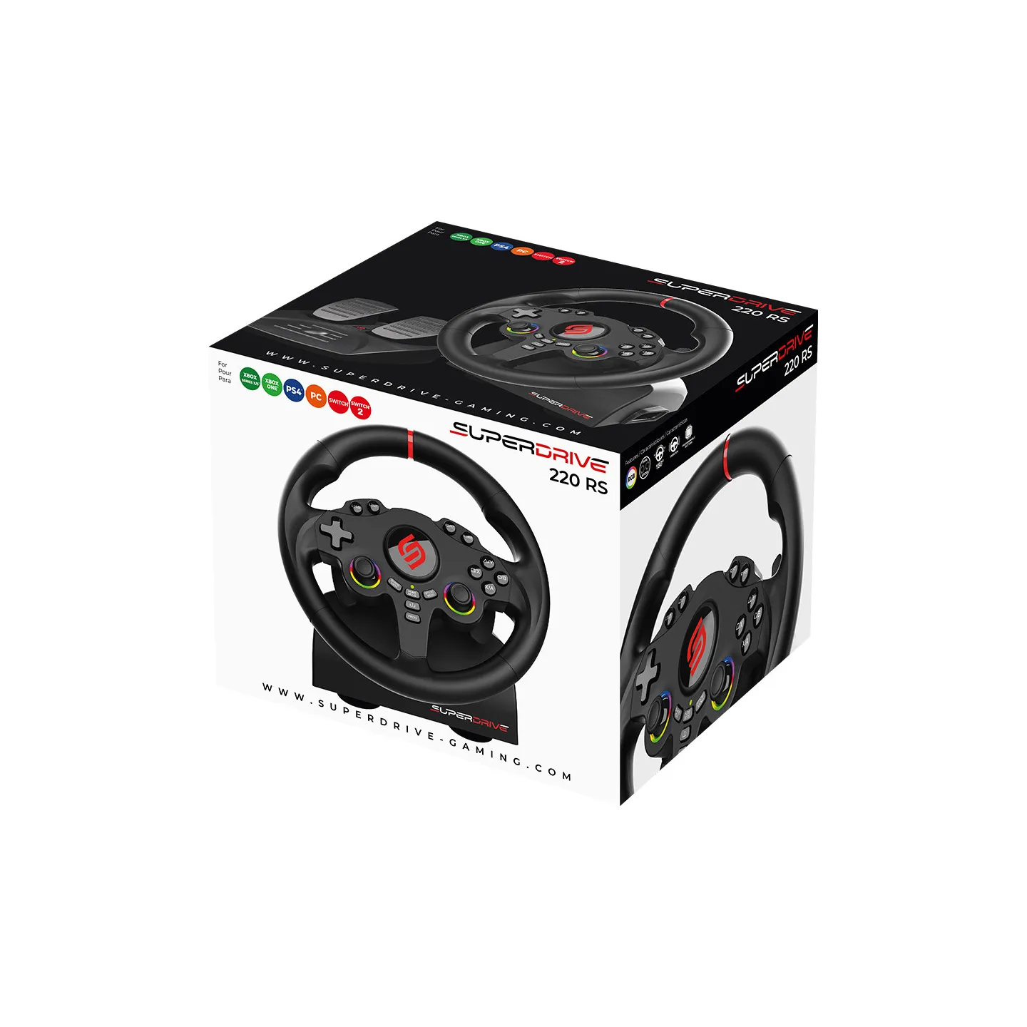 220 RS | Volant PS4, Xbox, Switch 2, Switch et PC