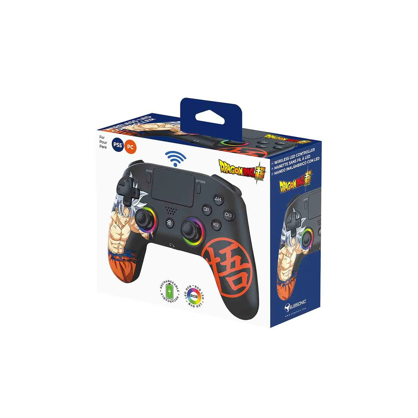 Mando inalámbrico LED PS5 Dragon Ball - Negro | Subsonic