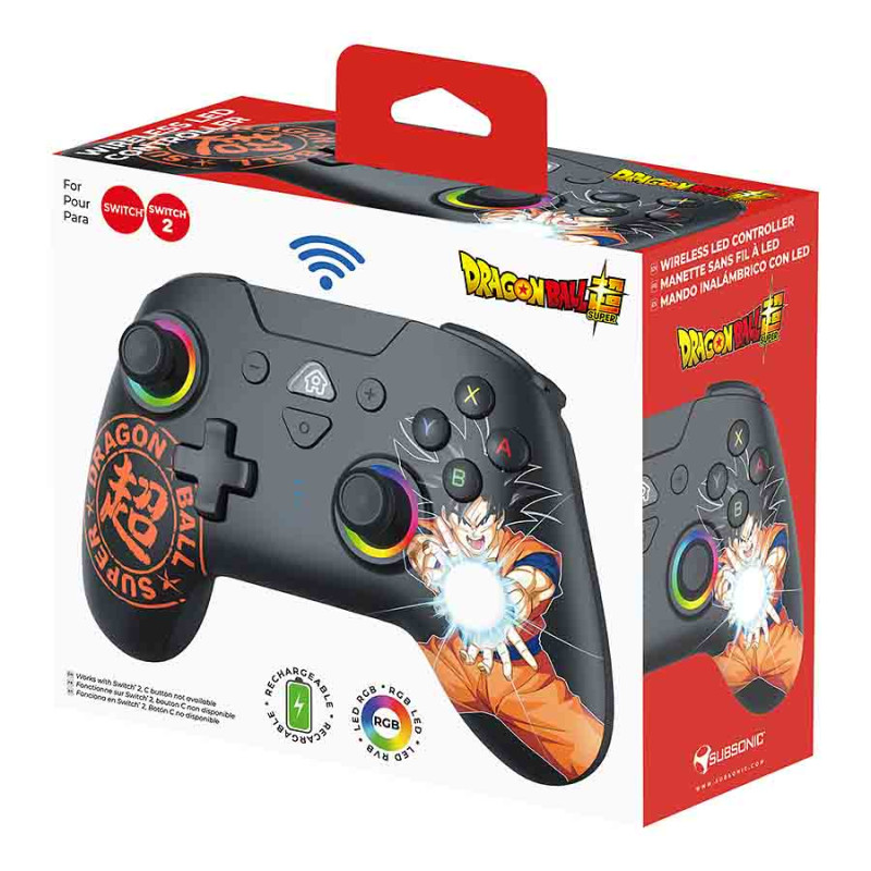 Manette Switch sans fil LED - Dragon ball Goku | Subsonic