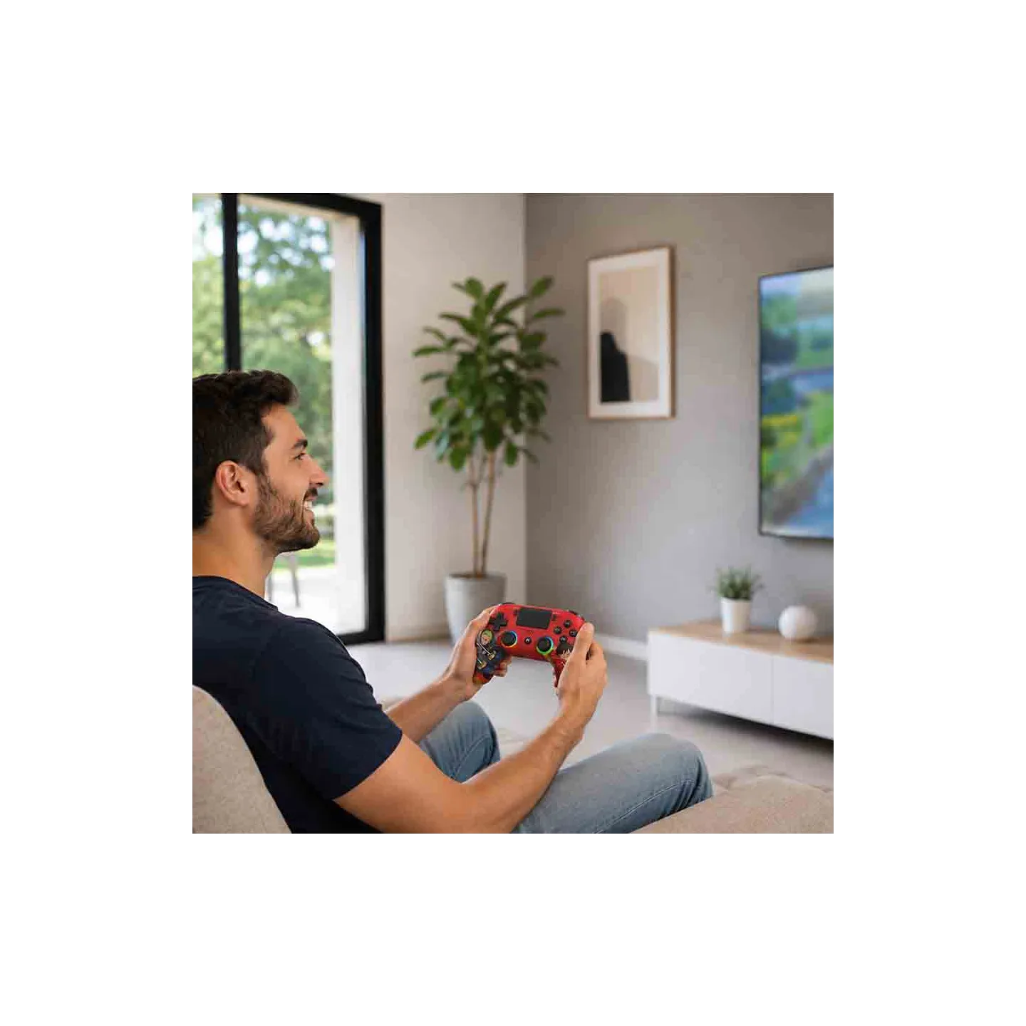 Kabelloser PS4 Controller mit LED One Piece - Rot | Subsonic