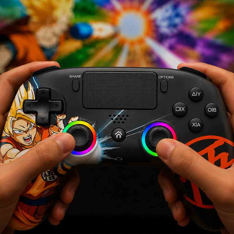 Kabelloser PS4 Controller mit LED Dragon Ball - Schwarz