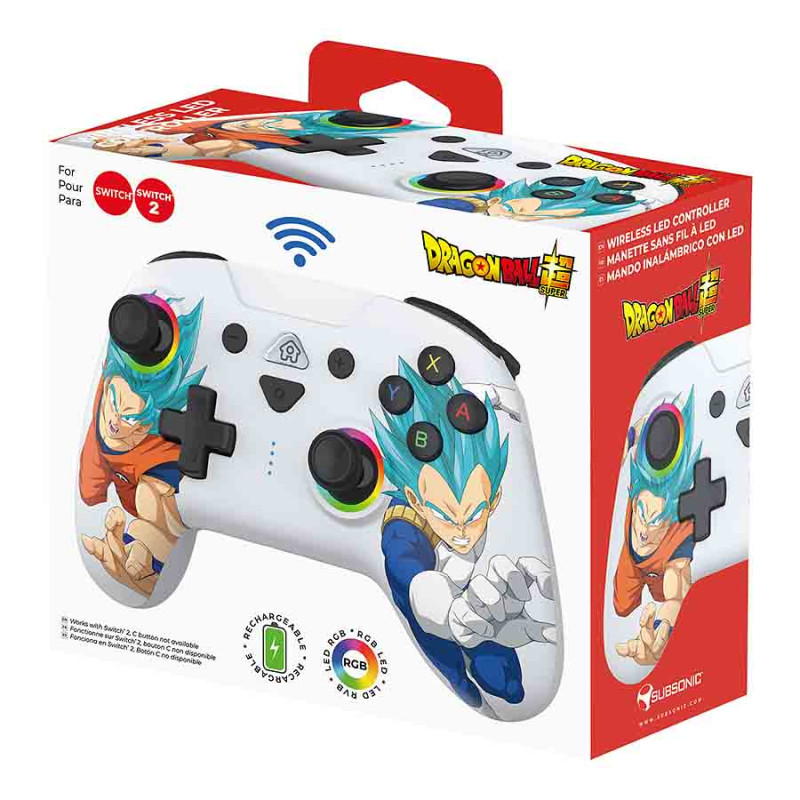 Manette Switch sans fil LED - Dragon ball blanche | Subsonic