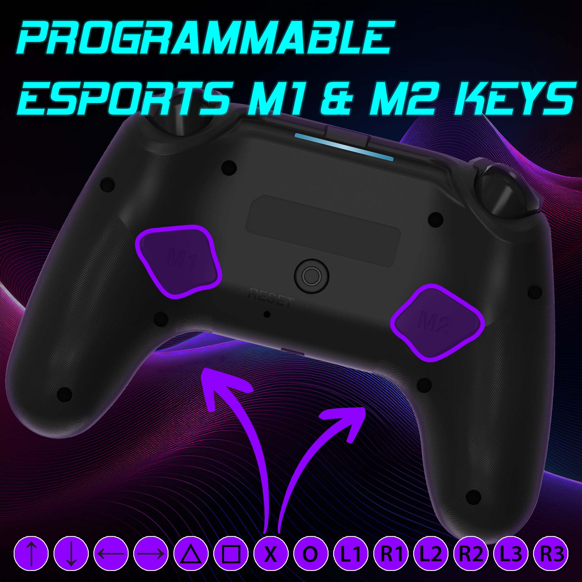 PS5 Wireless LED Controller - Black | Subsonic
