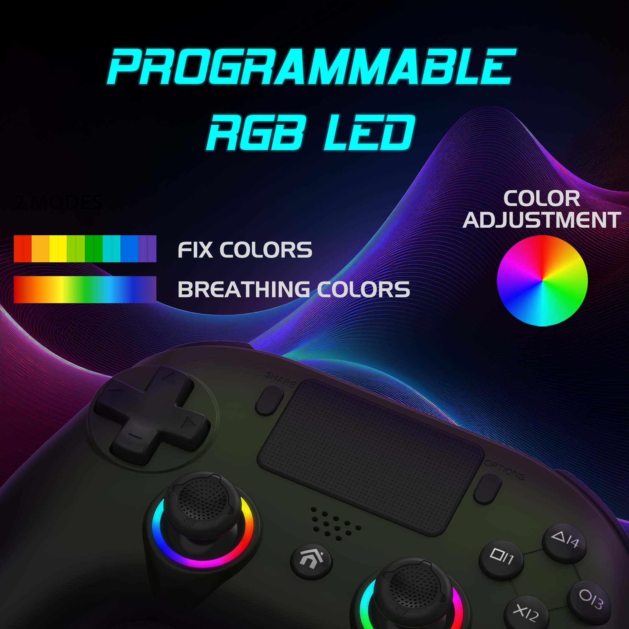 PS5 Wireless LED Controller - Green | Subsonic