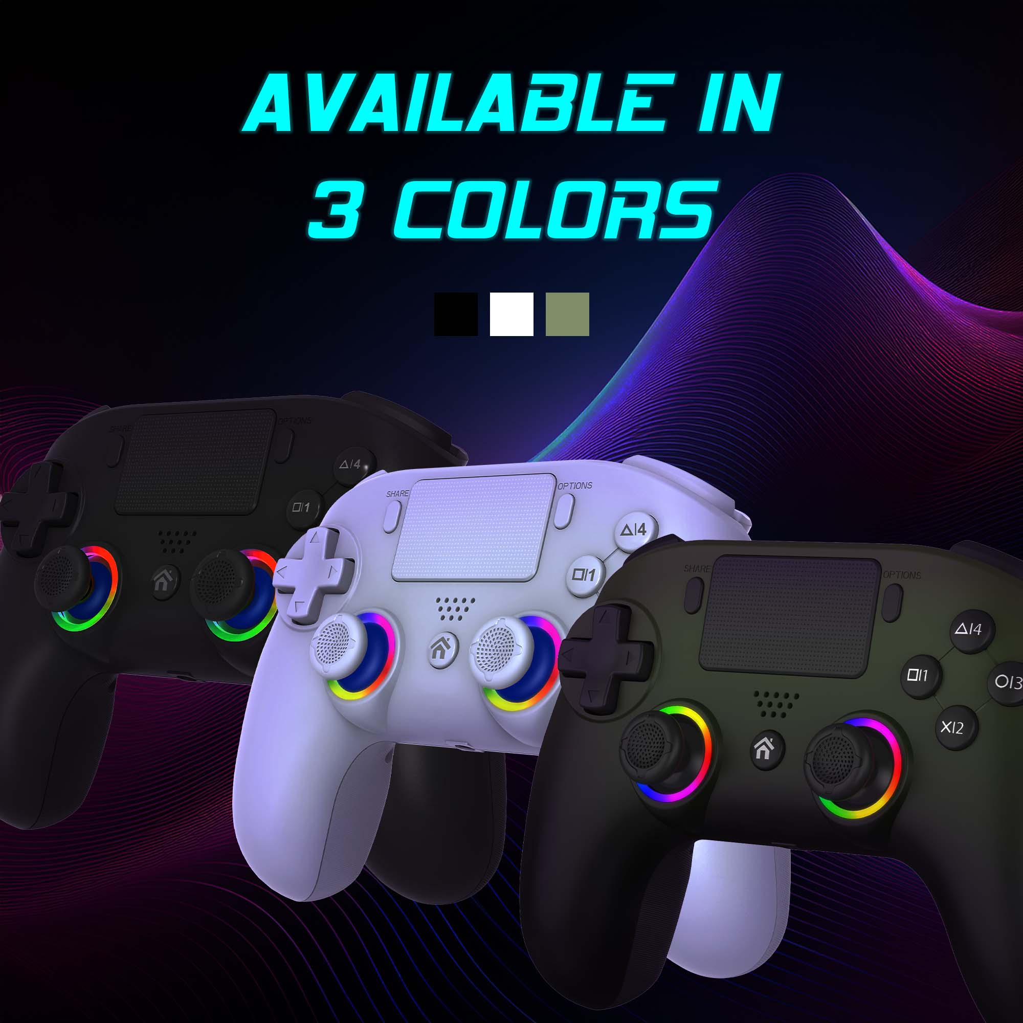 PS5 Wireless LED Controller - Black | Subsonic