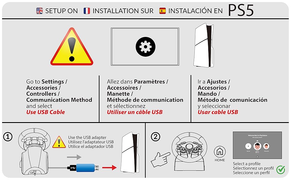 270 GT | Volant PS4, Xbox, Switch 2, Switch et PC | Subsonic