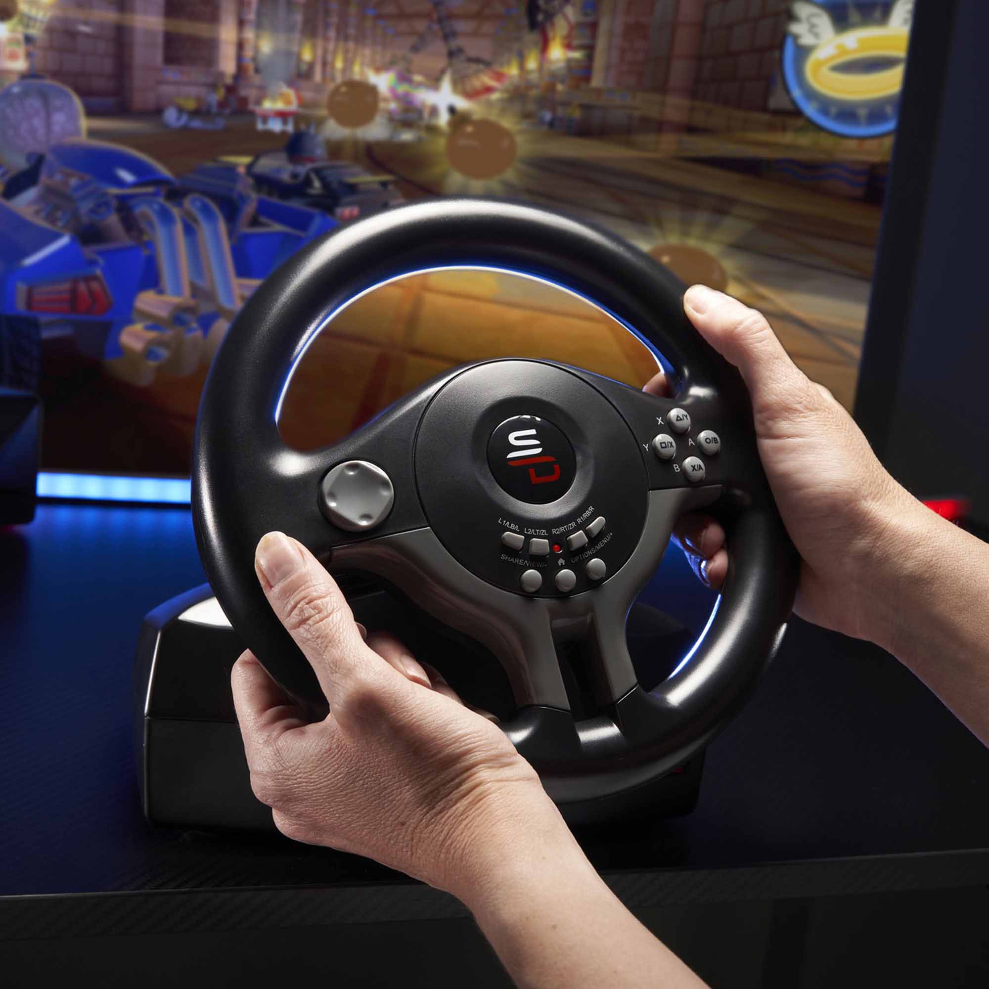 Volant + Pédales Mario Kart pour Switch - HORI : le volant à Prix