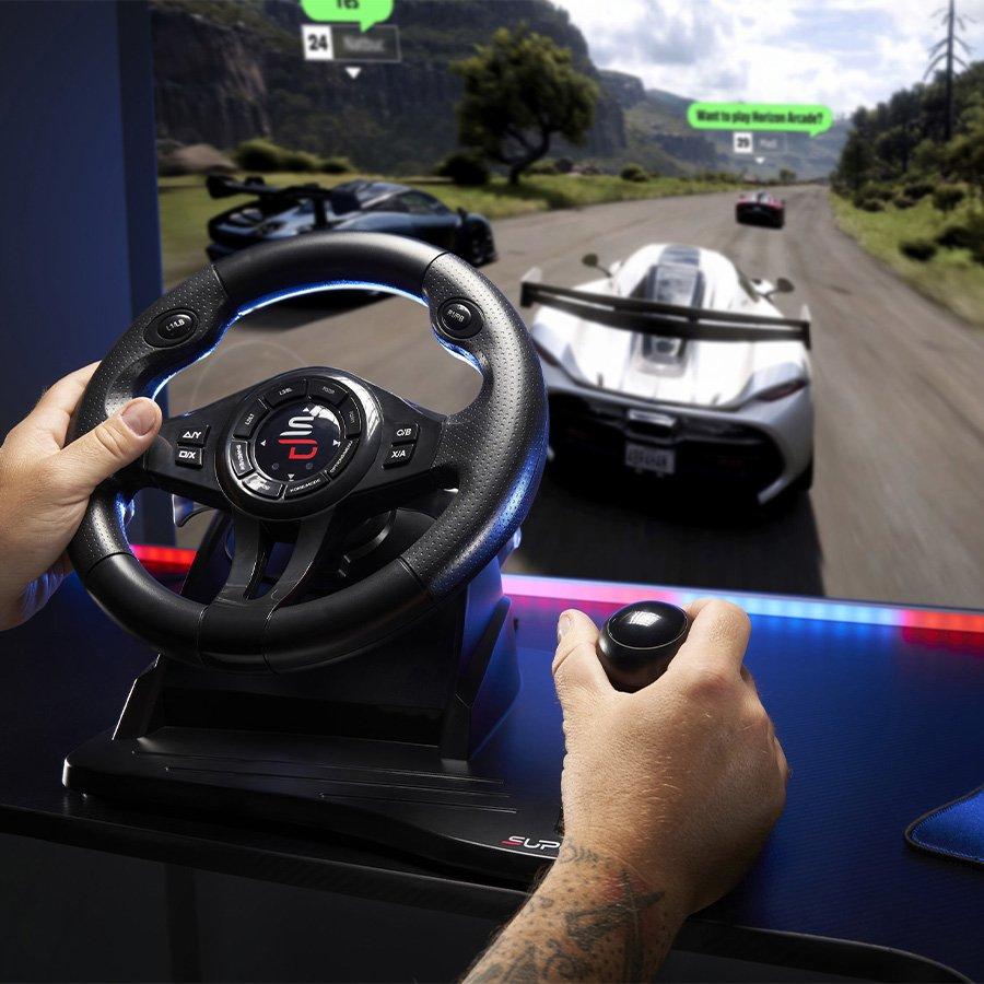 Volant gaming Subsonic avec pédales et levier de vitesse