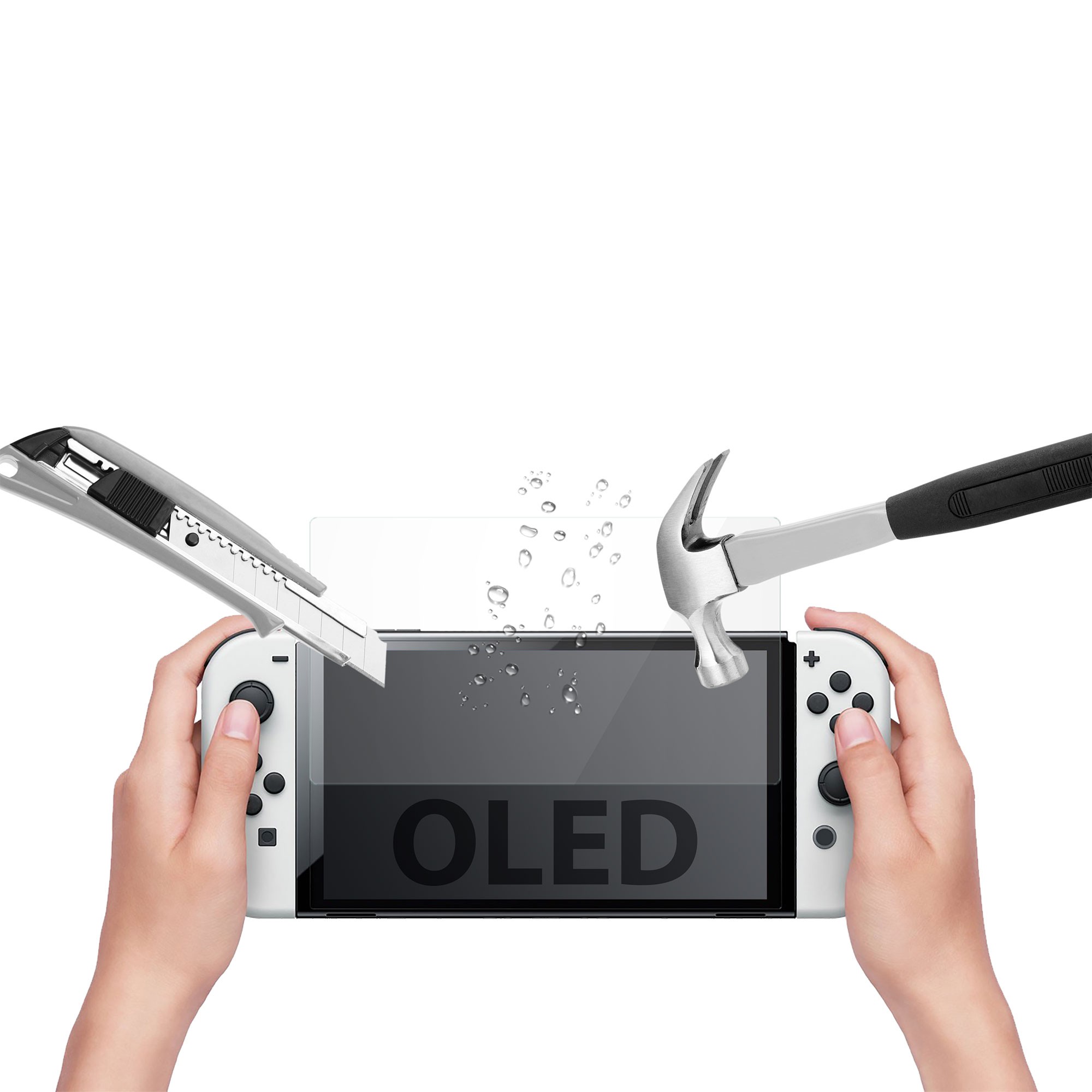 Pour Nintendo Switch OLED Protection Écran en Verre Trempé 7'' 2021
