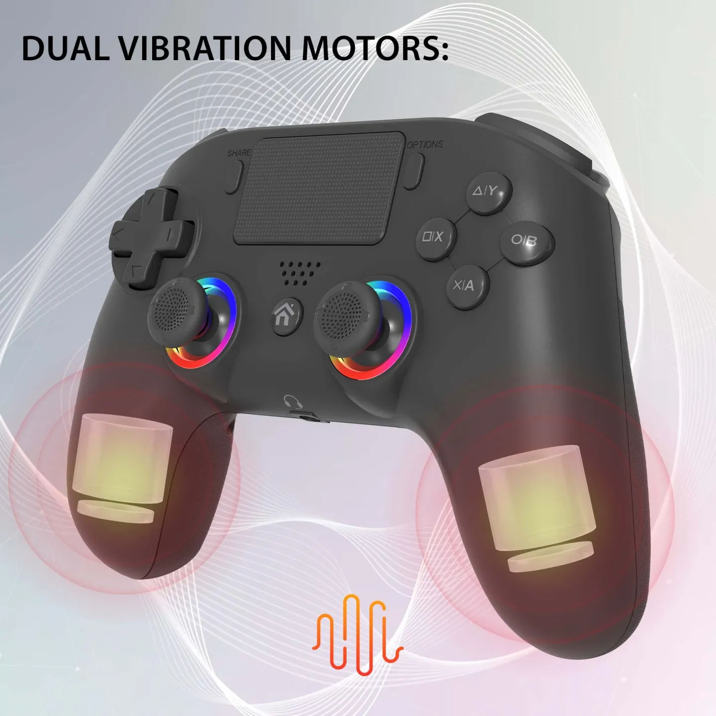 Manette PS4 sans fil LED - Noire | Subsonic