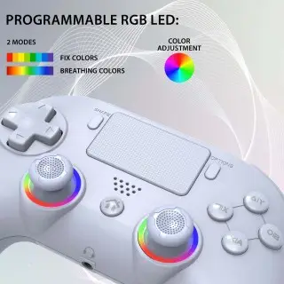 Manette PS4/PC sans fil LED - Blanche | Subsonic